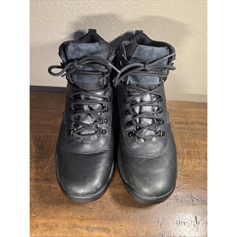 Men Timberland Ledge Black Leather Lace Up Waterproof Hiking Boots 12122 Size 13 - Picture 2 of 9